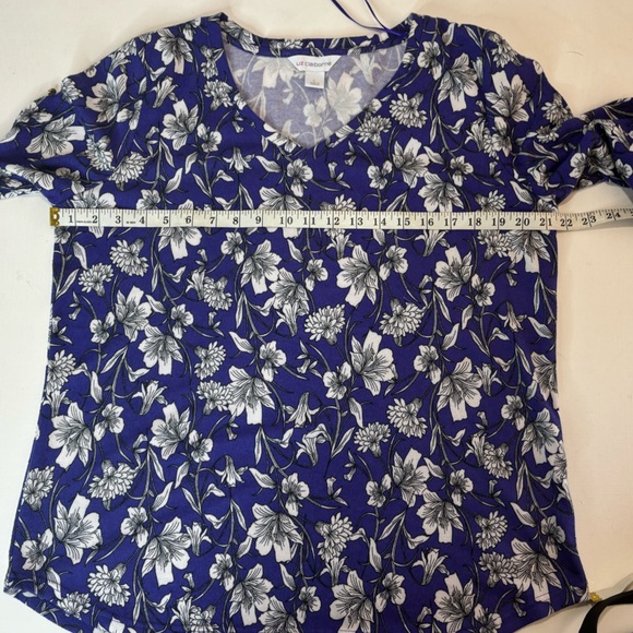 Liz Claiborne Women's Wildflower Long Voluminous Split Sleeve Top Blouse Size L - Picture 8 of 8